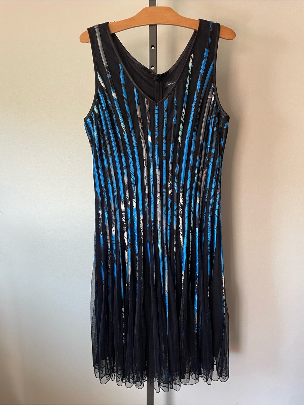 Alison Sheri Mesh Pleated Ruffled Sleeveless Midi Dress Cocktail Whimsigoth XL